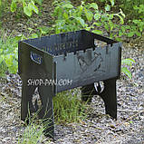 Мангал розбірний на 6 шампурів - руський воєнний корабель з індивідуальним надписом - подарунковий, фото 2