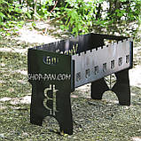 Мангал розбірний з індивідуальним надписом на 10 шампурів - Україна, фото 2