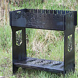 Мангал розбірний високий на 12 шампурів із підставкою для дров та індивідуальним гравіюванням — російський військовий до, фото 4
