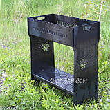 Мангал розбірний високий на 12 шампурів із підставкою для дров та індивідуальним гравіюванням — Соти, фото 5