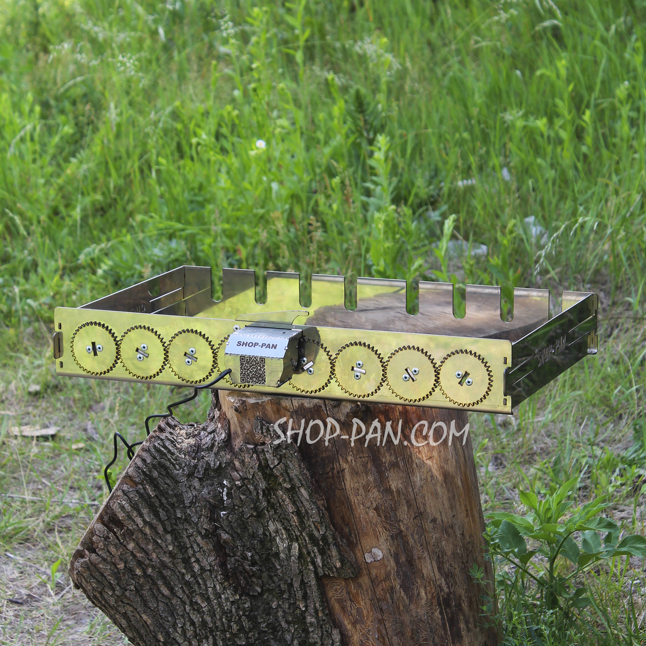 Автоматична шашличниця з неіржавкої сталі SHOP-PAN на 8 шампурів, фото 1