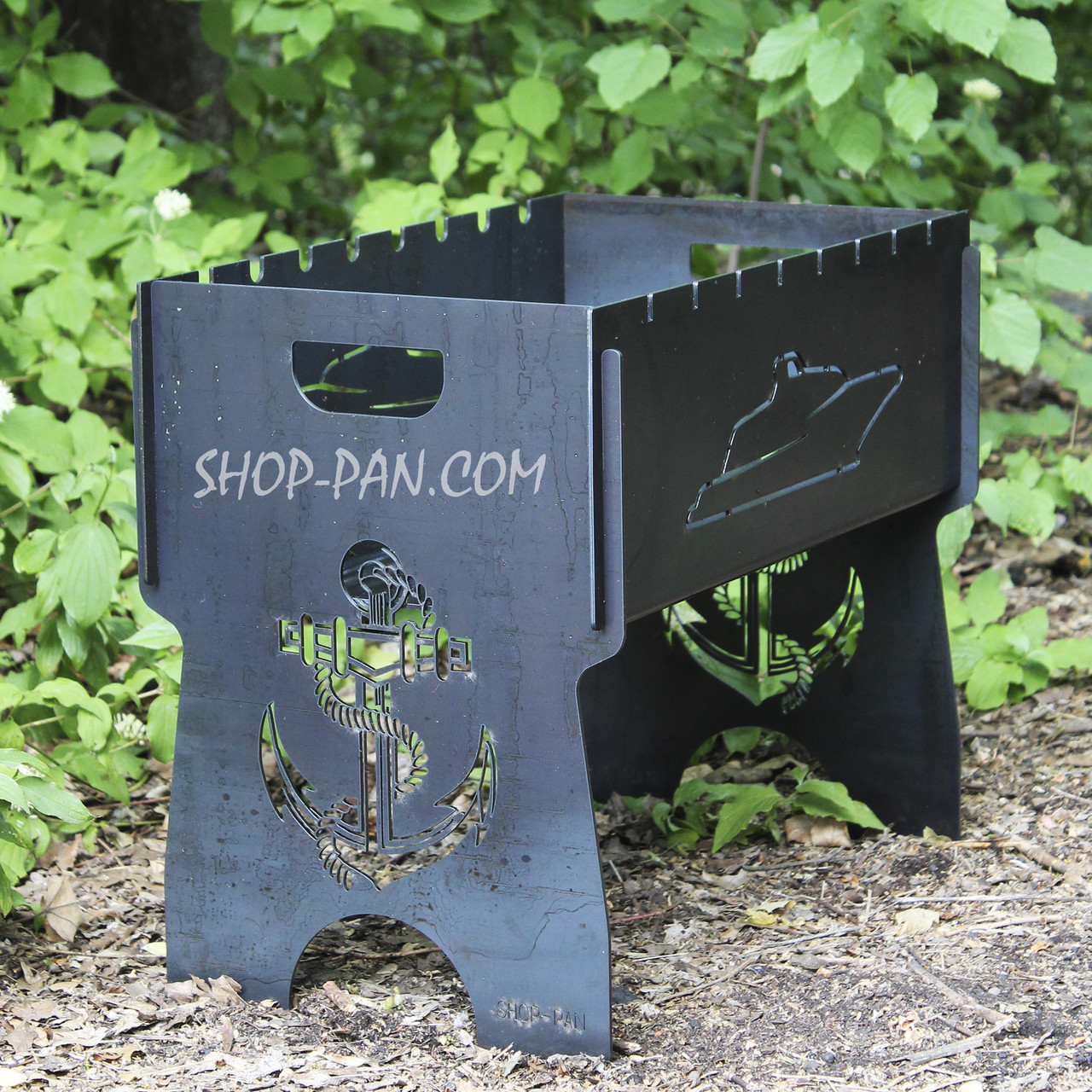 Мангал розбірний на 8 шампурів з індивідуальним гравіюванням - Одесса, Корабль, фото 1