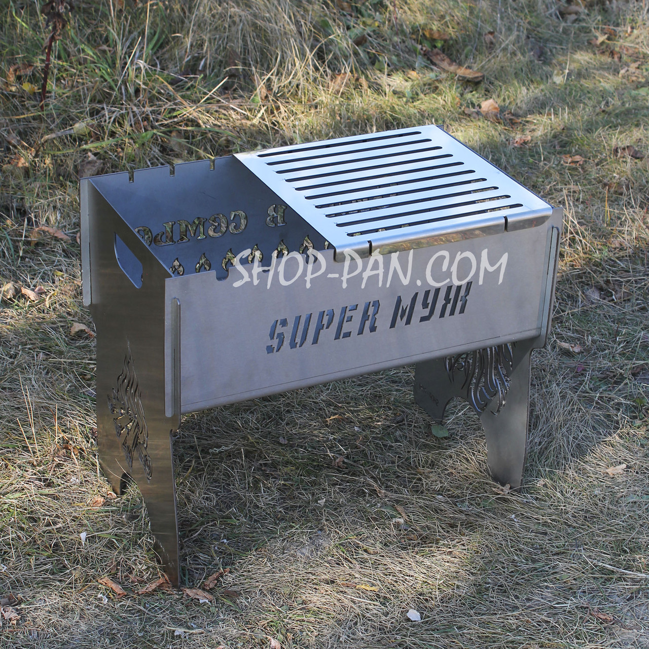 Решітка-стіл із неіржавкої сталі для мангала, фото 1