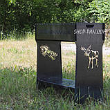 Мангал розбірний високий на 14 шампурів із підставкою для дров та індивідуальним гравіюванням, фото 2