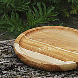 Кухонна дошка для подачі страв 30 см, кругла, двостороння, фото 3
