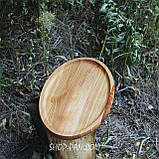 Кухонна дошка для подачі страв 25х40 см, овальна, двостороння, фото 3