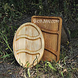 Менажниця дерев'яна 25x35 см, прямокутна, на 3 секції, двостороння, фото 2