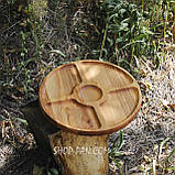 Менажниця дерев'яна 35 см, кругла, на 5 секцій, двостороння, 2, фото 2