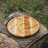 Менажниця дерев'яна 35 см, кругла, на 5 секцій, двостороння, 1, фото 2