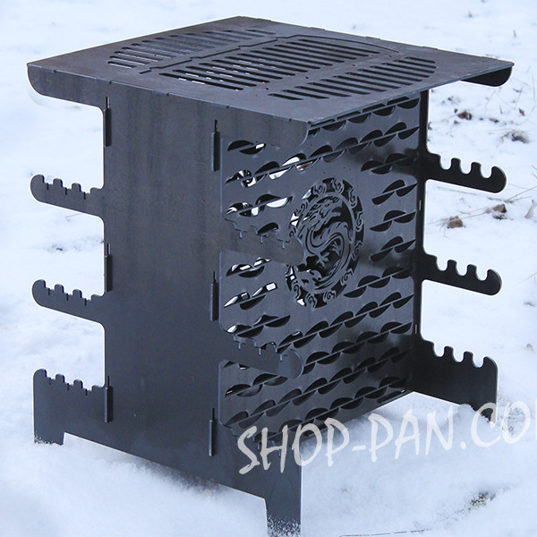 Мангал вертикальний розбірний з індивідуальним гравіюванням - на подарунок, фото 1