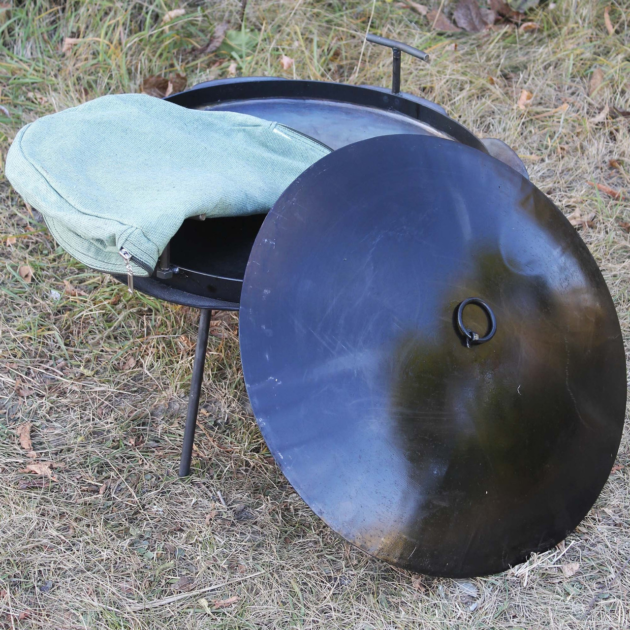 Сковорода з Б/У диска борони 60 см з бортом кришкою й чохлом, фото 1