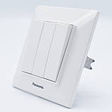 Вимикач трьохклавішний Panasonic Arkedia Slim Білий, фото 2