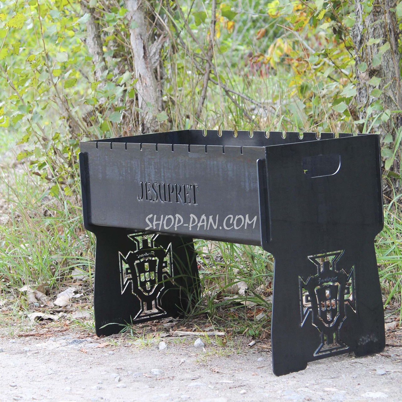 Мангал розбірний з індивідуальним надписом на 10 шампурів - sesupret, фото 1