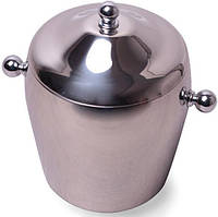 Відро для льоду Kamille 2000 мл із неіржавкої сталі з подвійними стінками та кришкою ТРЕНД!