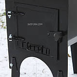 Піч-буржуйка 3 мм Дарума з варильною поверхнею на ніжках, фото 2