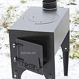 Піч-буржуйка 3 мм Дарума з варильною поверхнею на ніжках, фото 3