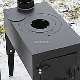 Піч-буржуйка 3 мм Дарума з варильною поверхнею на ніжках, фото 4