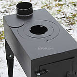 Піч-буржуйка 3 мм Дарума з варильною поверхнею на ніжках, фото 5