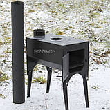 Піч-буржуйка 3 мм Дарума з варильною поверхнею на ніжках, фото 6