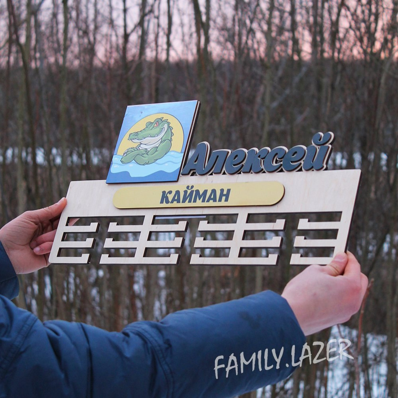 Медальниця з дерева, Медальниця на стіну, Дерев'яна медальниця, Медальниця 06, фото 1