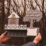 Настінна ключниця з дерева, Ключниця настінна, Ключниця 26, фото 2