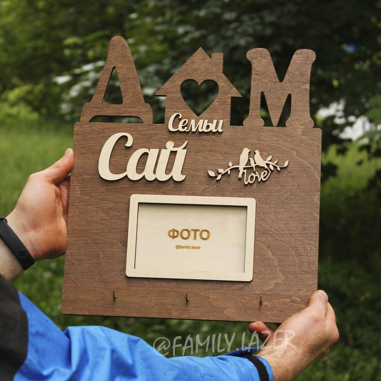 Настінна ключниця з дерева, Ключниця настінна, Ключниця 31, фото 1