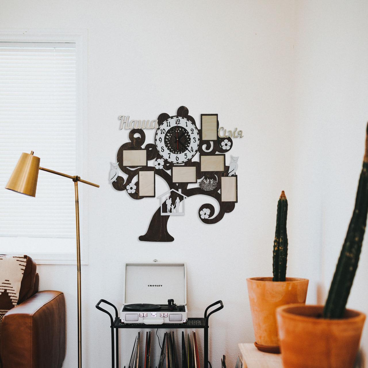 Настінний годинник із рамками для фото, Годинники з Вашими фото, фото 1