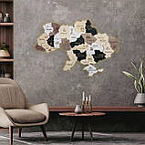 Мапа України з дерева на стіну S 72x48 см, фото 2