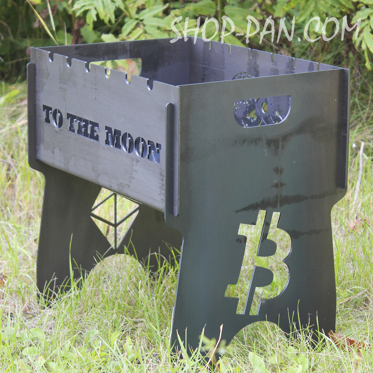 Мангал на 8 шт розбірний Біткойн з індивідуальним гравіюванням - на подарунок, фото 1