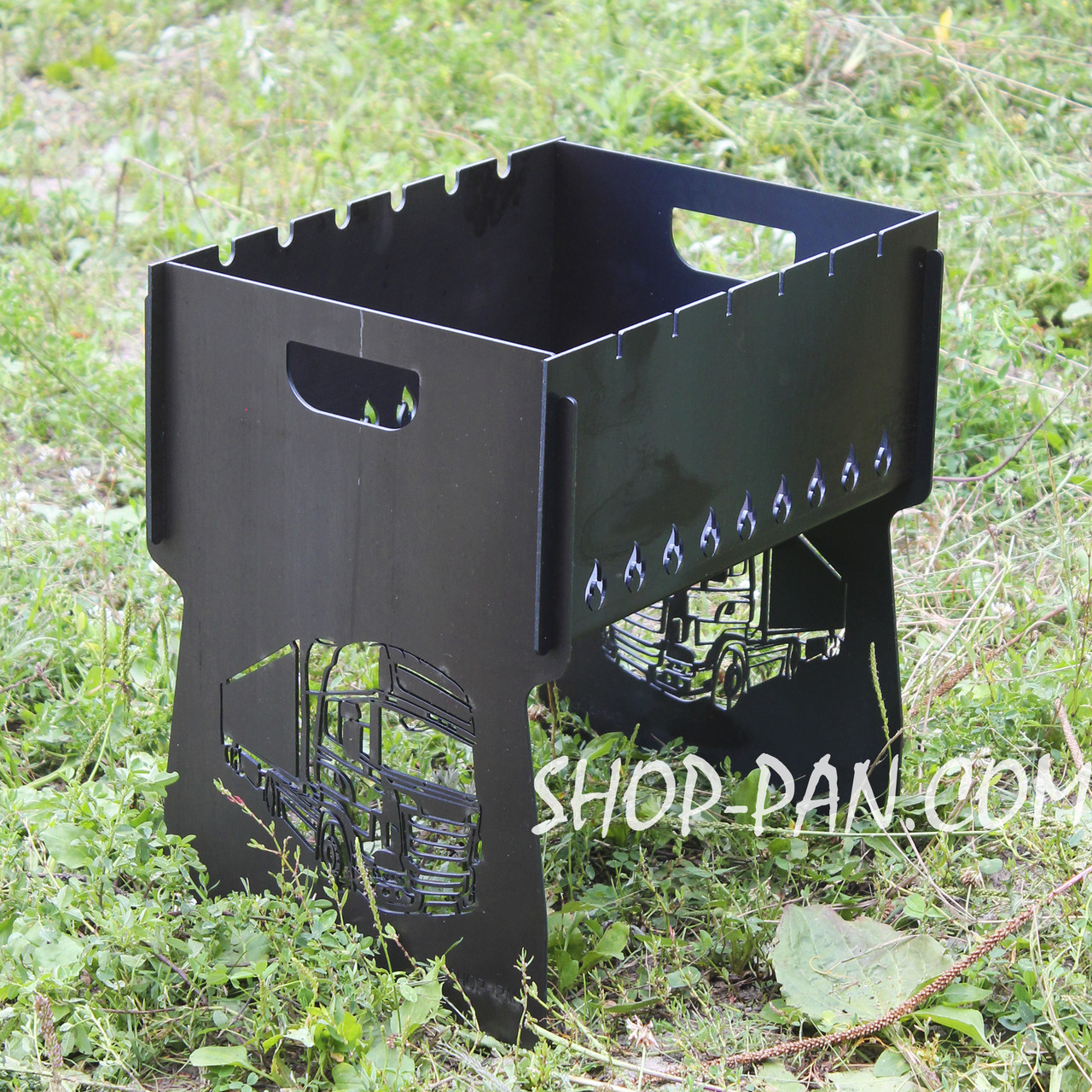 Мангал розбірний на 8 шт з індивідуальним гравіюванням - на подарунок, фото 1