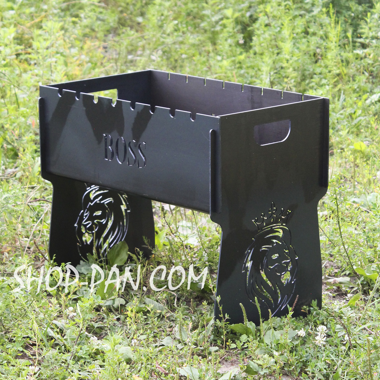 Мангал розбірний на 8 шт BOSS з індивідуальним гравіюванням - на подарунок, фото 1