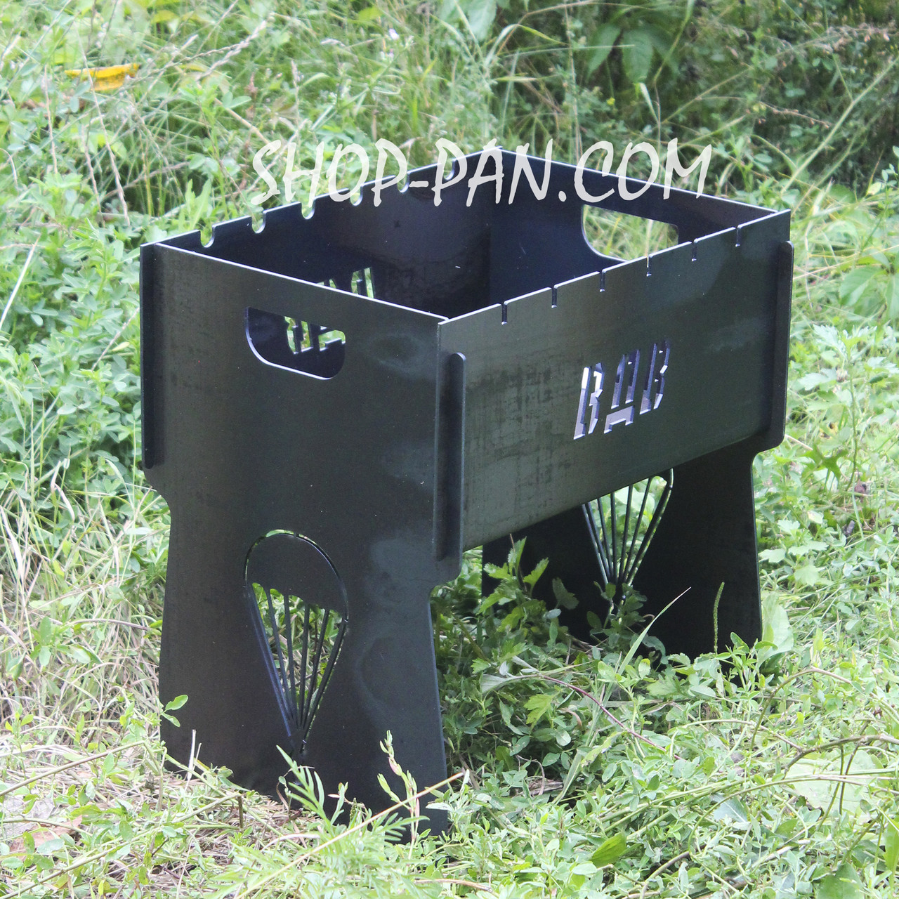 Мангал на 8 шт розбірний ВДВ з індивідуальним гравіюванням - на подарунок, фото 1