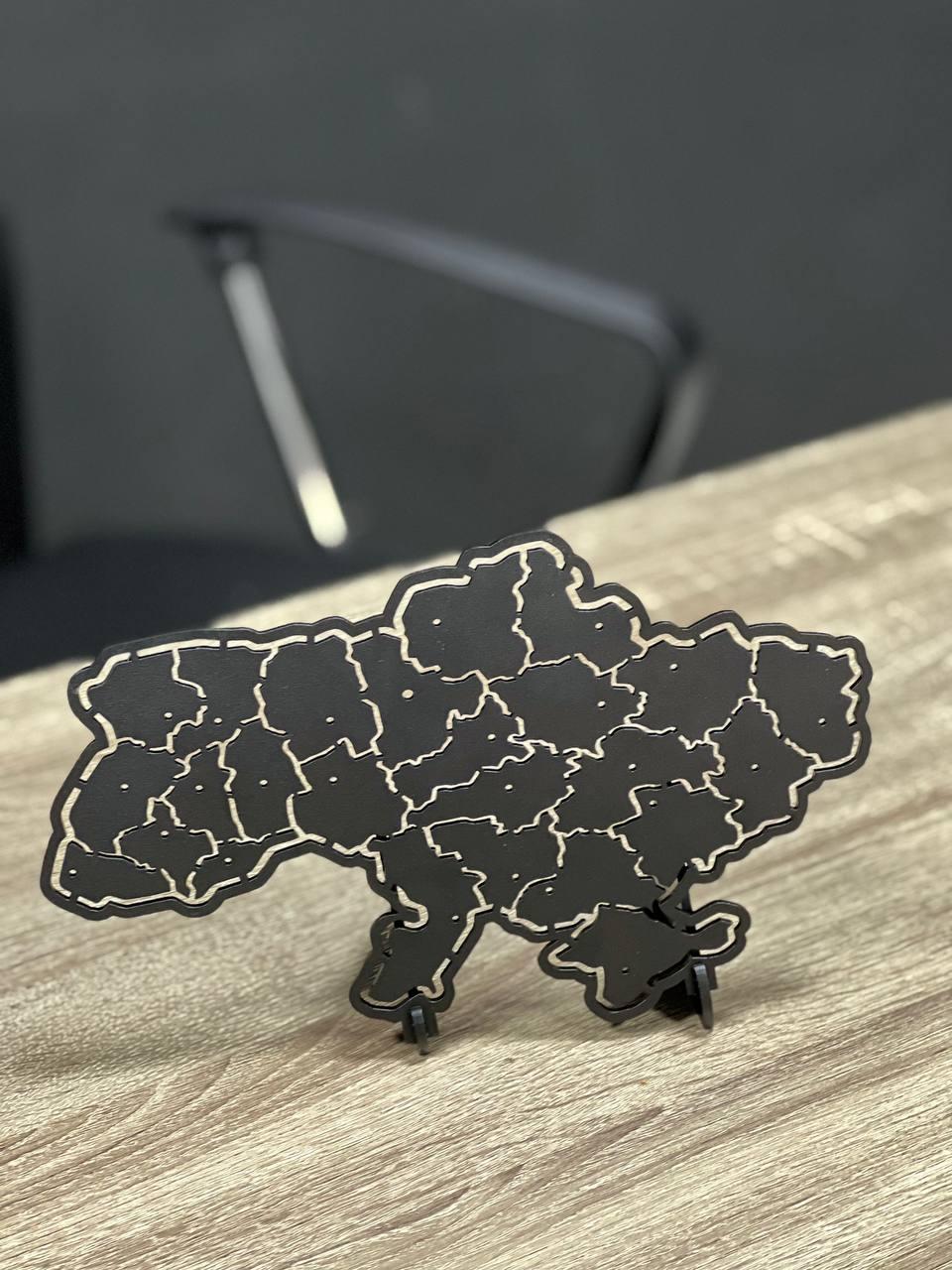 Настільна карта України, металева 3 мм, фото 1