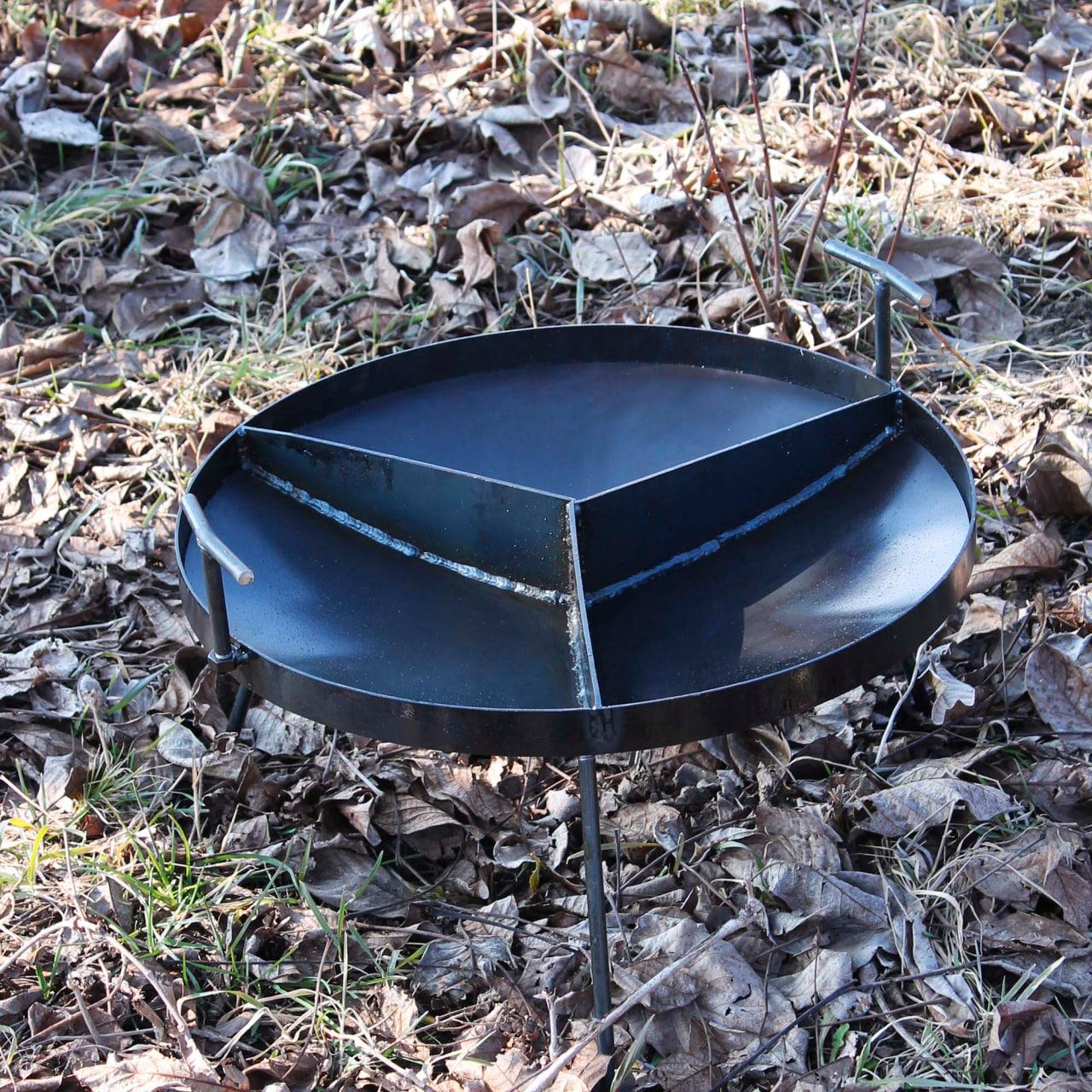 Сковорода 3-секційна 50 см із диска борони з бортом, фото 1