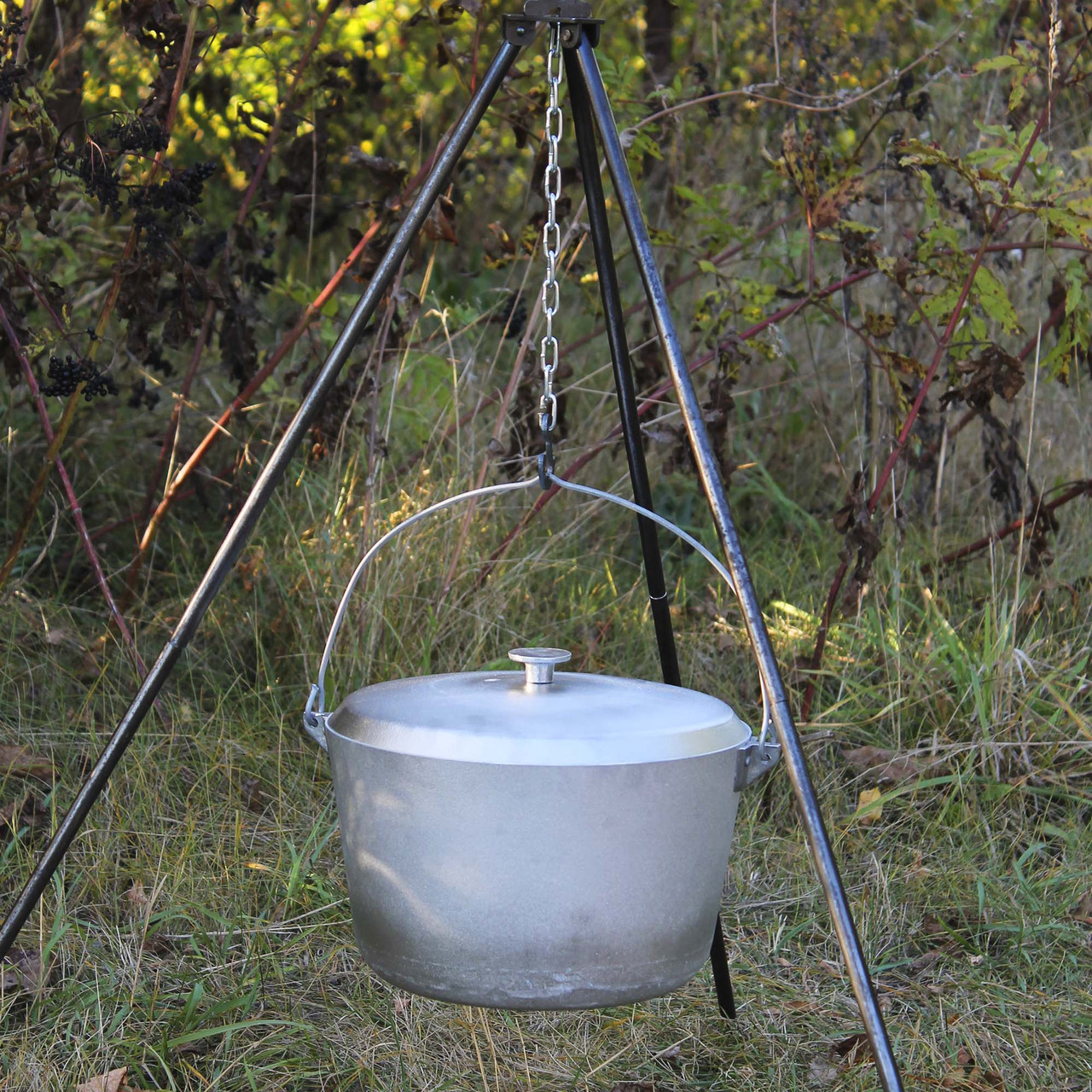 Казан алюмінієвий Похідний 12 л із триногою на розбірних ніжка, фото 1