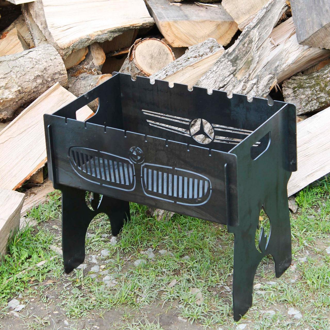 Мангал розбірний на 8 шампурів з індивідуальним гравіюванням - BMW, фото 1