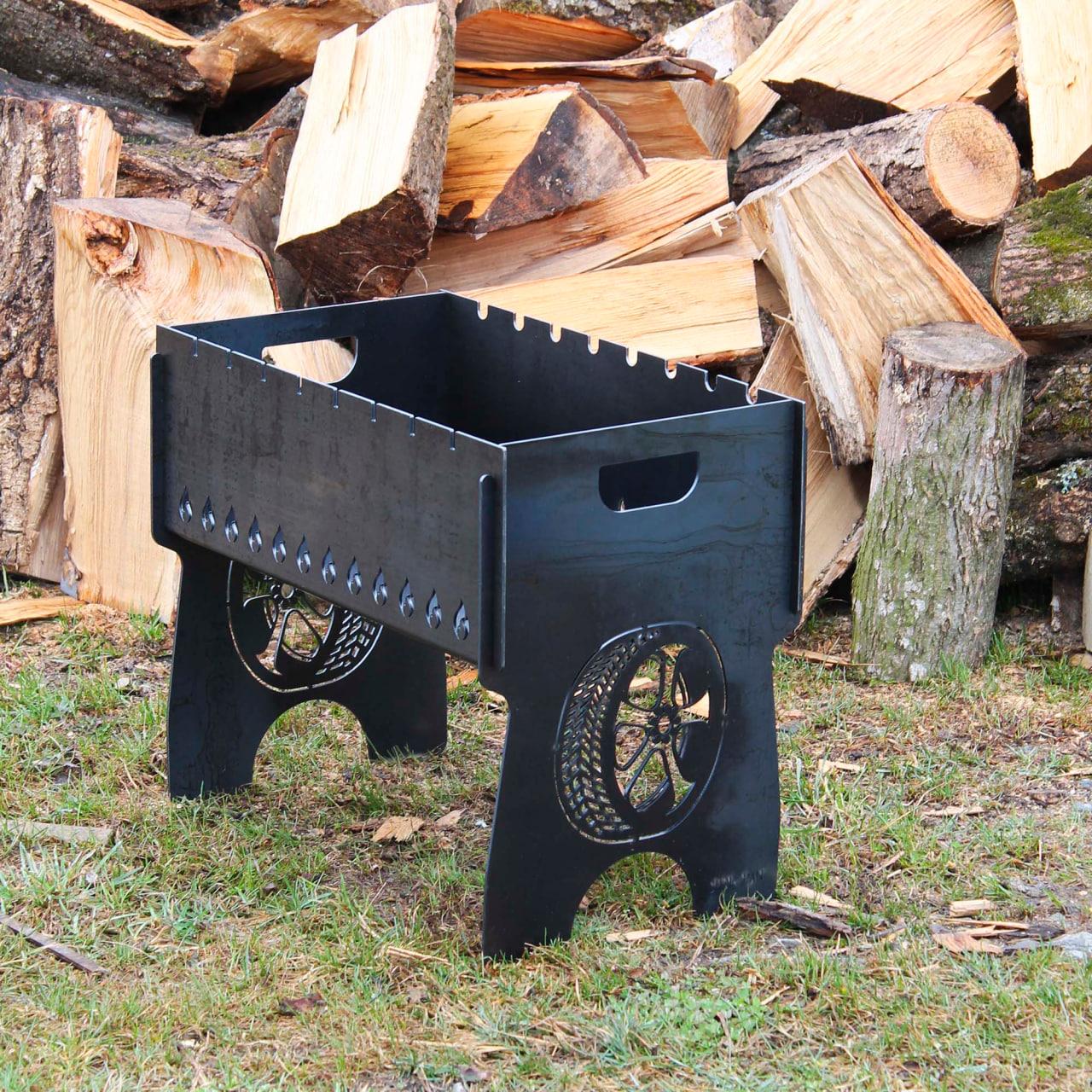 Мангал на 8 шт SHOP-PAN розбірний з індивідуальним гравіюванням - Шиномонтаж, фото 1