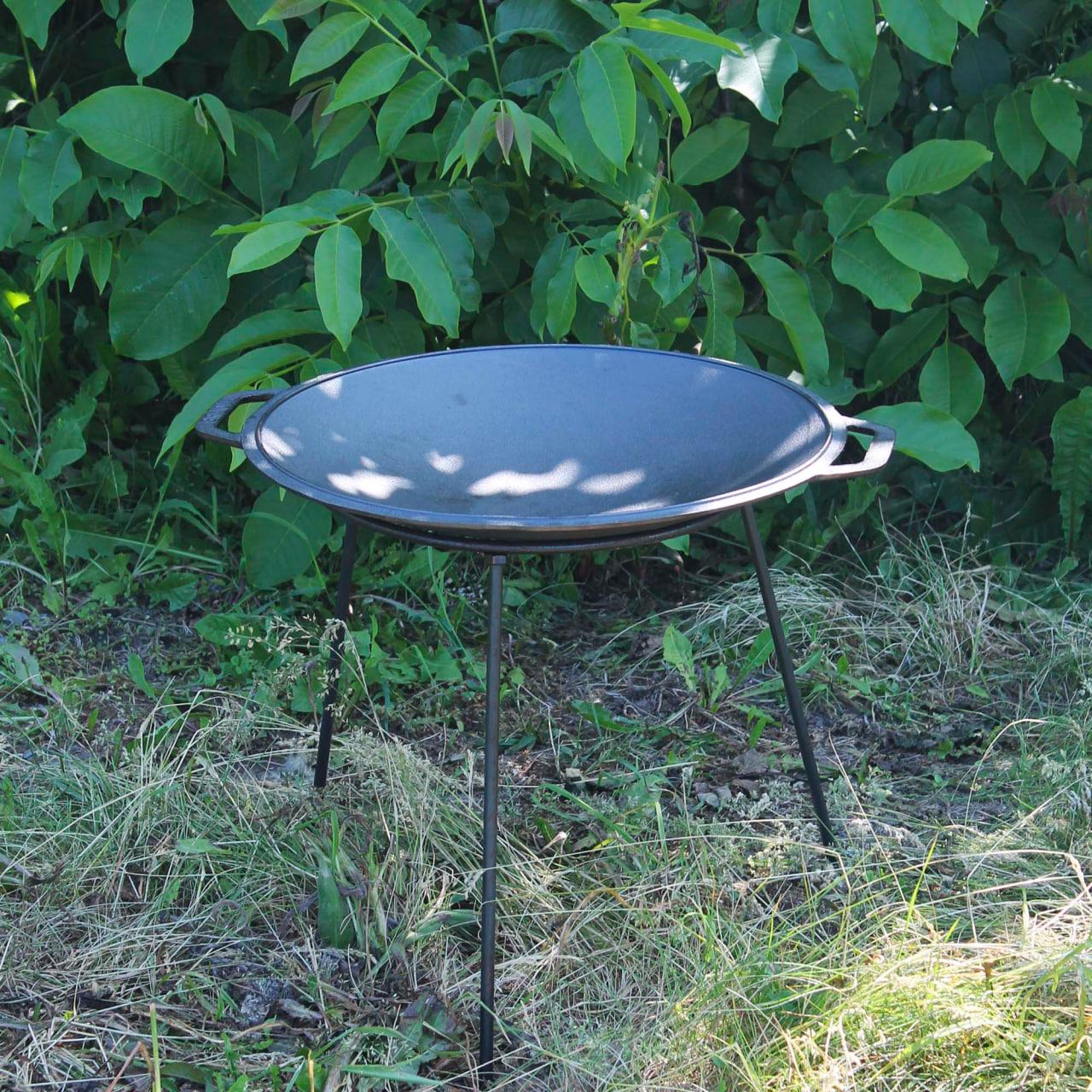 Сковорода чавунна 45 см з підставкою, фото 1