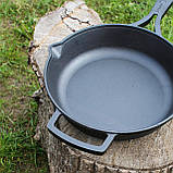 Сковорода чавунна 26 см зі скляною кришкою, фото 5