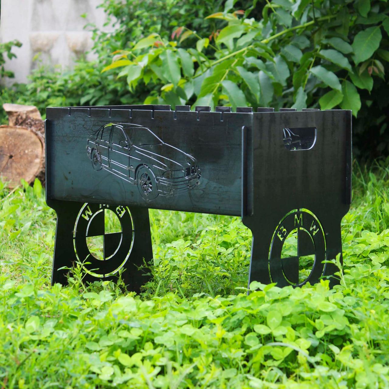 Мангал розбірний на 8 шампурів з індивідуальним гравіюванням - bmw, фото 1