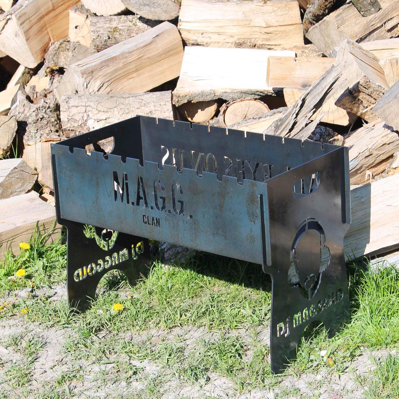 Мангал розбірний на 8 шампурів з індивідуальним гравіюванням - Dj, фото 1