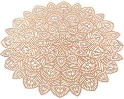 Набір 6 сервірувальних килимків Margrese Хризантема Ø 38 см (підтарильники), рожеве золото