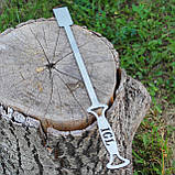 Кочерга з нержавійки 3 мм для сковороди і мангала з гравіюванням, фото 7