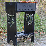 Мангал розбірний високий на 8 шампурів із підставкою для дров та індивідуальним гравіюванням, фото 2