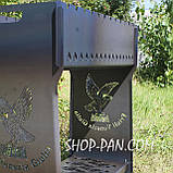 Мангал розбірний високий на 16 шампурів із підставкою для дров та індивідуальним гравіюванням, фото 8