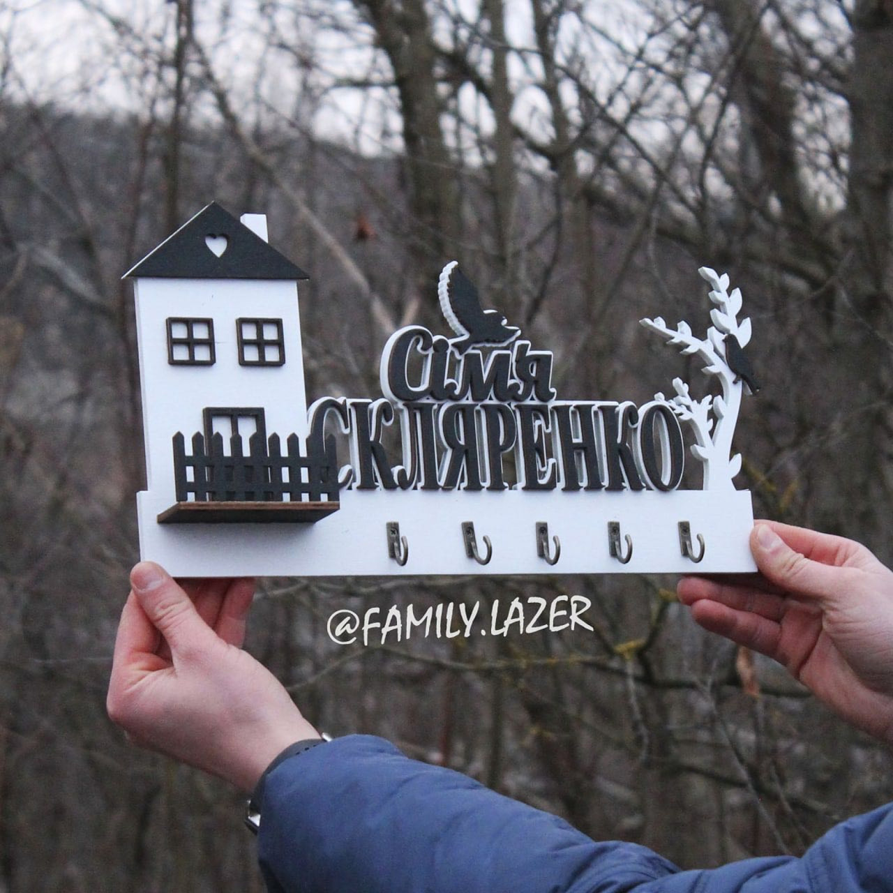 Ключниця настінна, настінна ключниця з дерева, фото 1