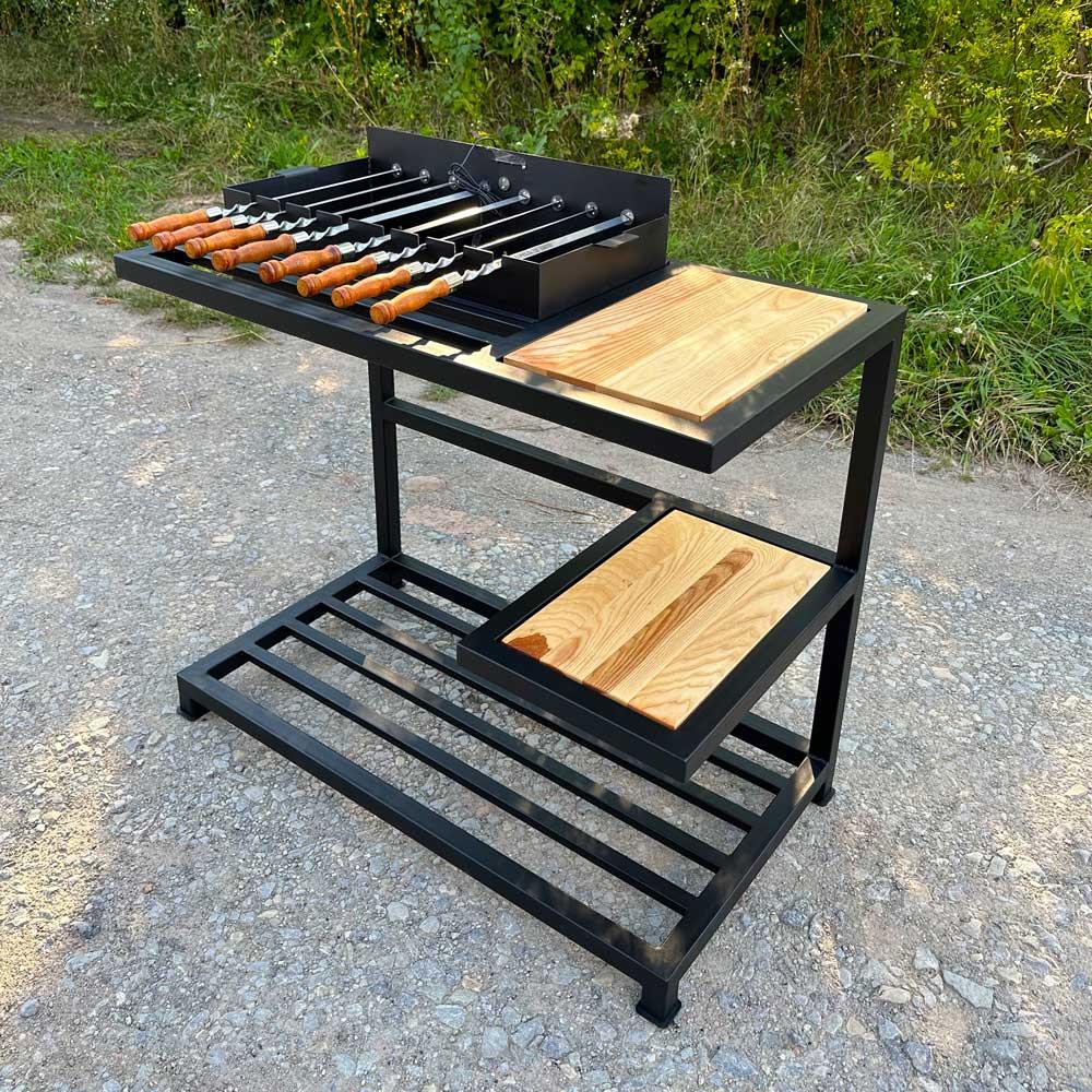 Автомангал Loft зі столиком і знімною жарівнею на 8 шампурів, фото 1