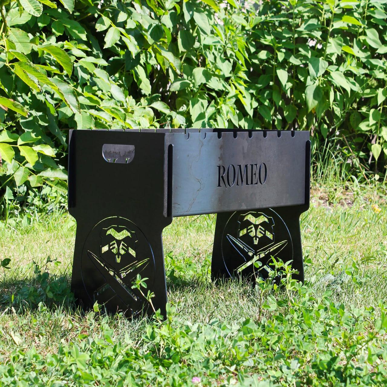 Мангал розбірний на 8 шт з індивідуальним гравіюванням - Ромео, фото 1