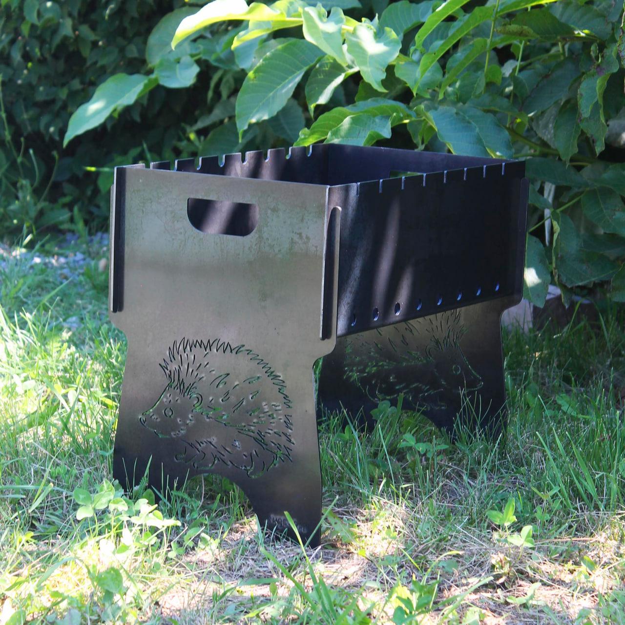 Мангал розбірний на 8 шт з індивідуальним гравіюванням - Їжак, фото 1