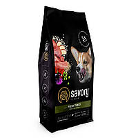Сухой корм Savory sterilised для стерилизованных собак со свежим мясом индейки 12кг